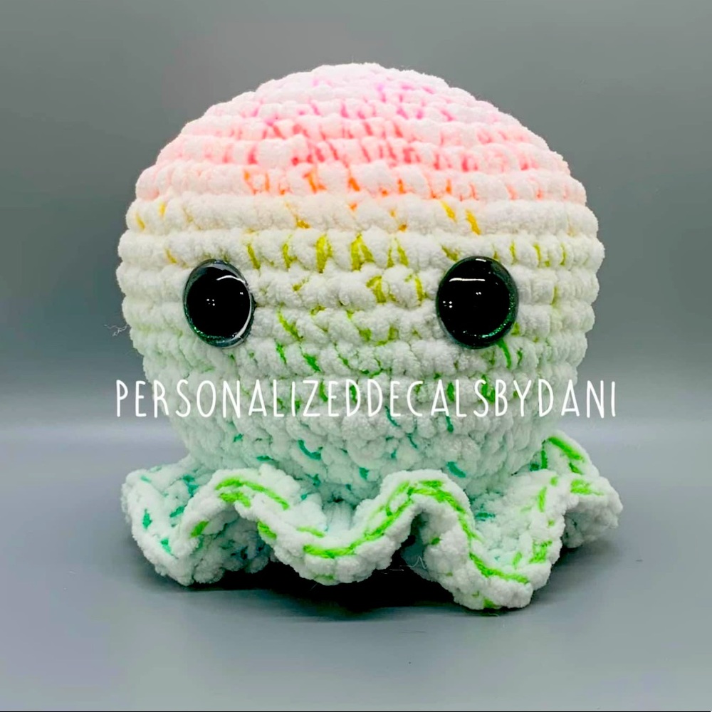 Rainbow crochet octopus
